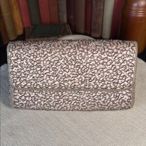 Elegant Pink Beaded Clutch